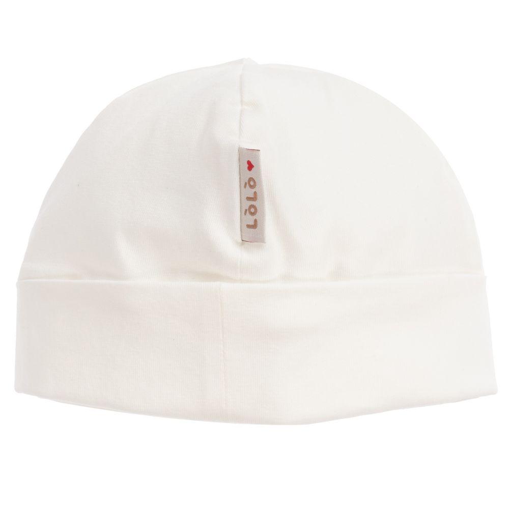 Loredana-Ivory Jersey Baby Hat  | Childrensalon Outlet