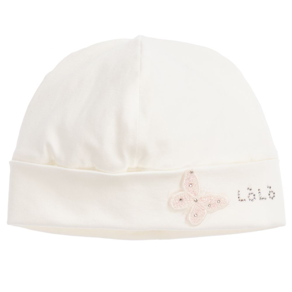 Loredana - قبعة قطن جيرسي لون عاجي للمولودات | Childrensalon