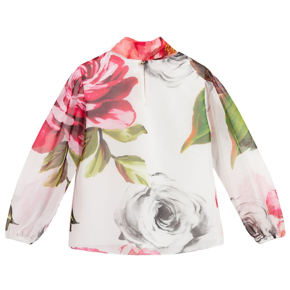Loredana Ле Беллиссиме-Pink Floral Chiffon Blouse | Childrensalon Outlet