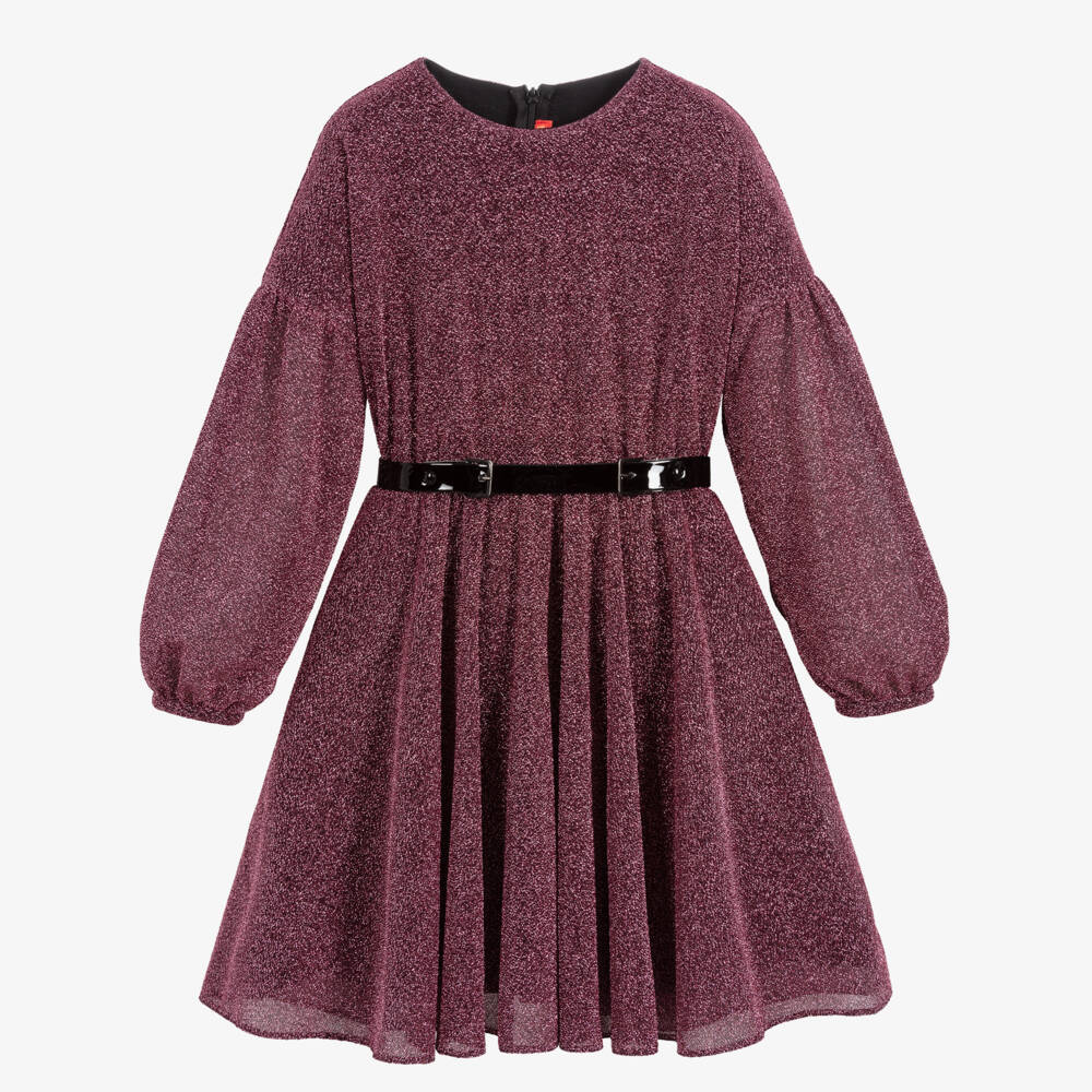 Loredana-Pink Glitter Jersey Dress  | Childrensalon Outlet