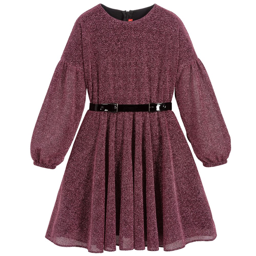 Loredana - Pink Glitter Jersey Dress  | Childrensalon