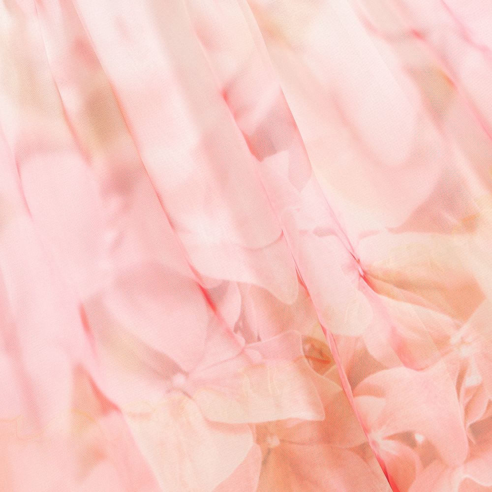 Loredana-Pink & Green Chiffon Dress | Childrensalon Outlet