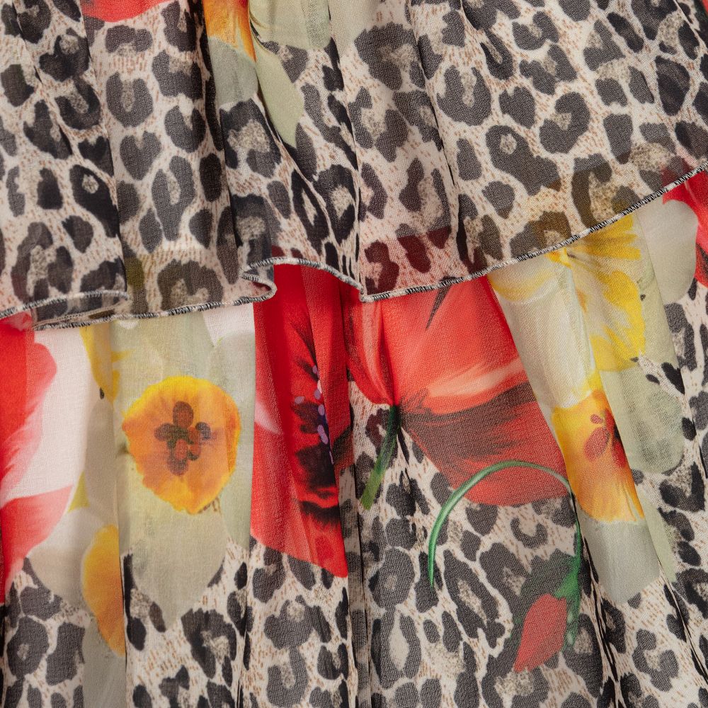 Loredana-Red & Beige Chiffon Dress | Childrensalon Outlet