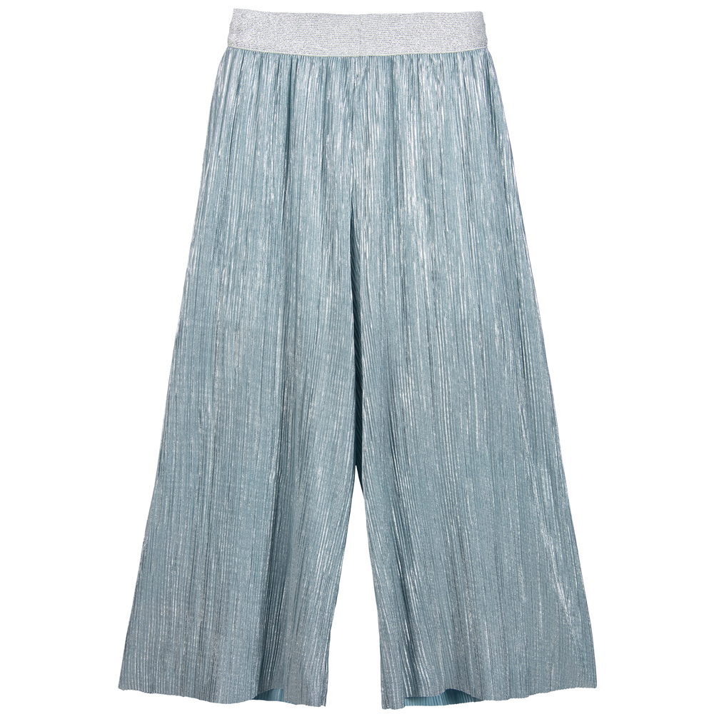 Loredana-Silver Blue Pleated Culottes | Childrensalon Outlet