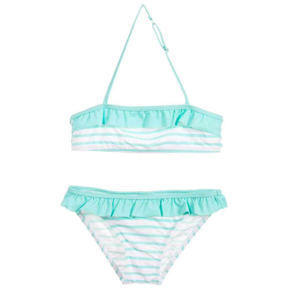 Losan-Girls Green Striped Bikini | Childrensalon Outlet