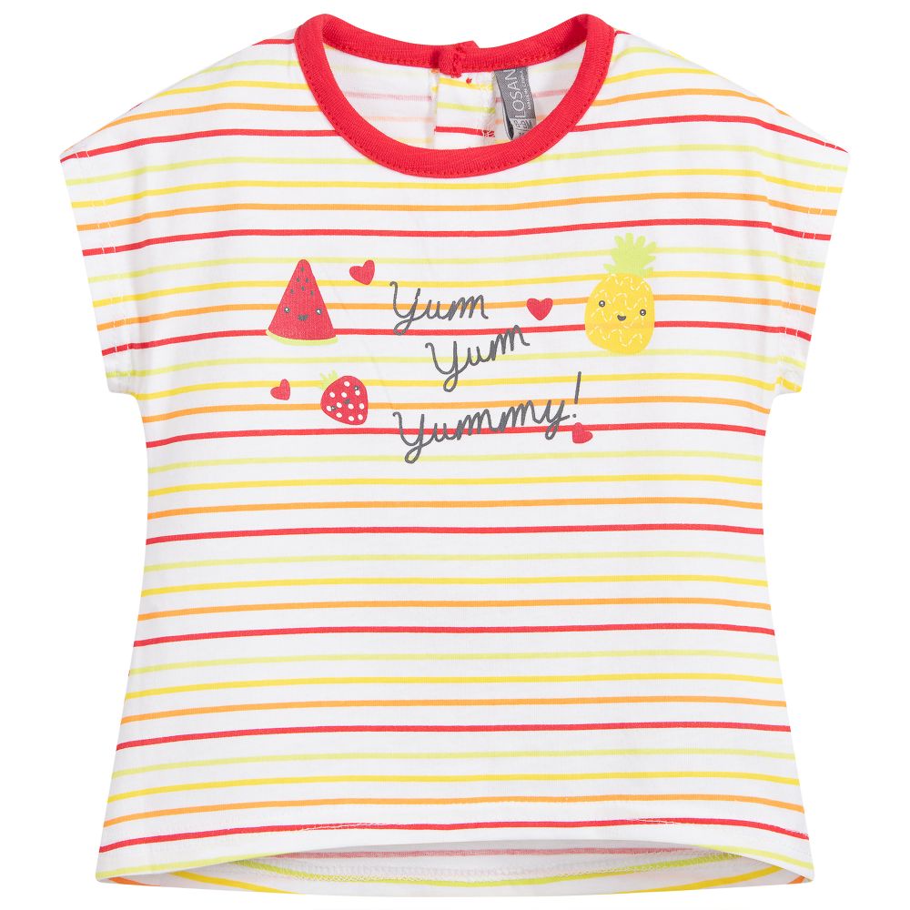 Losan - Girls Striped Cotton T-Shirt | Childrensalon