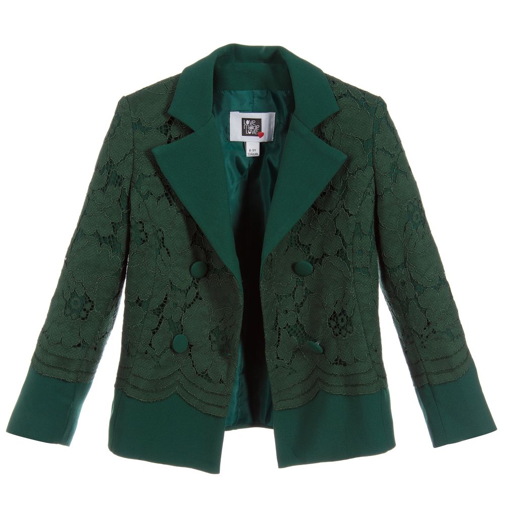 Love Made Love-Girls Green Lace Jacket | Childrensalon Outlet
