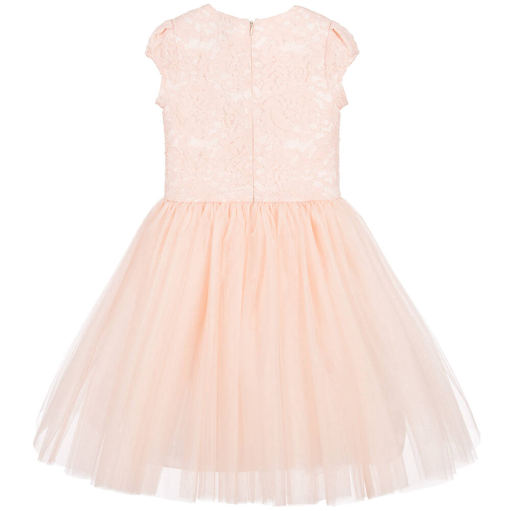 لاف ميد لاف-فستان بنات دانتيل وتول لون زهري  | Childrensalon Outlet