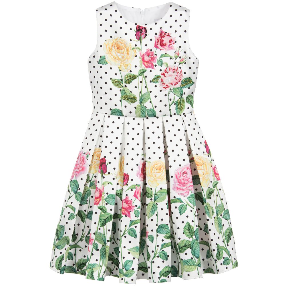 Love Made Love - Girls Satin Roses Dress | Childrensalon