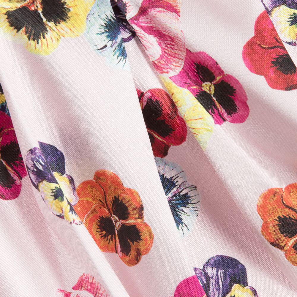 Love Made Love-Pink Pansy Print Skater Skirt  | Childrensalon Outlet