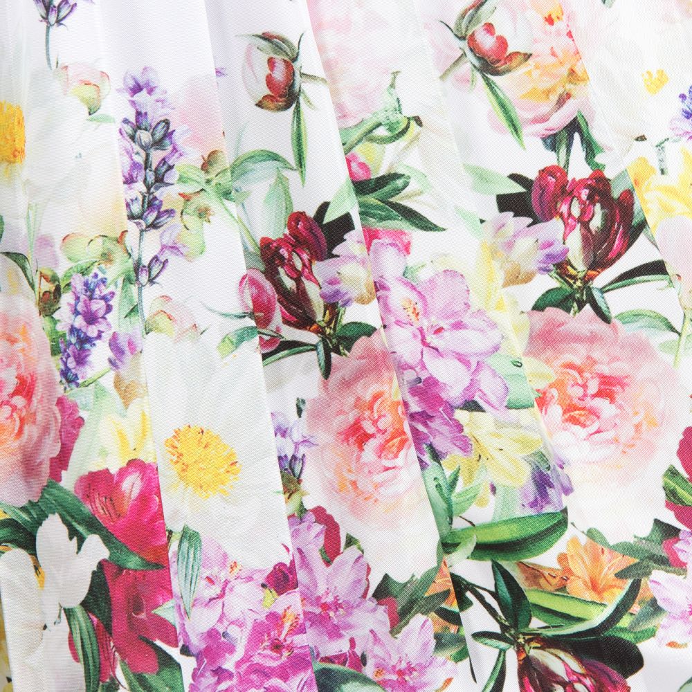 لاف ميد لاف-تنورة ساتان بطبعة ورود لون أبيض | Childrensalon Outlet