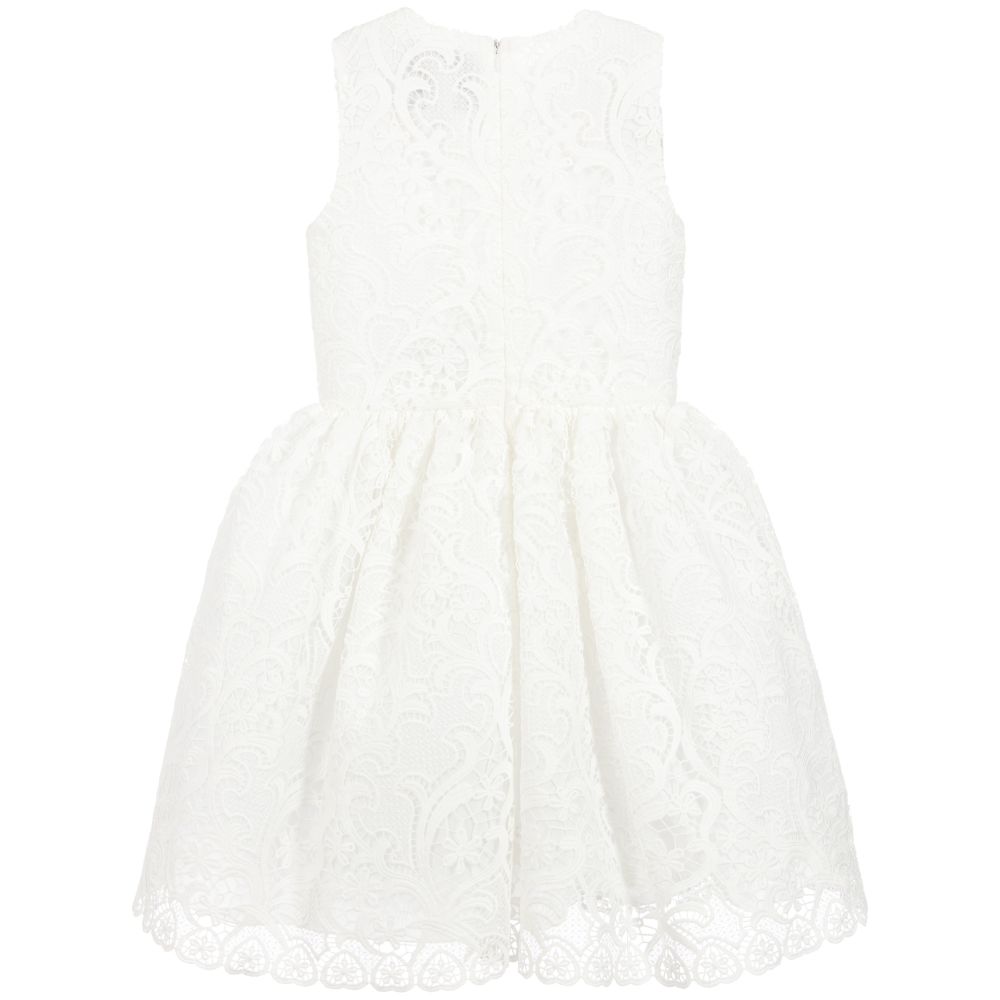 Love Made Love-فستان توليب دانتيل  مطرز لون أبيض | Childrensalon Outlet