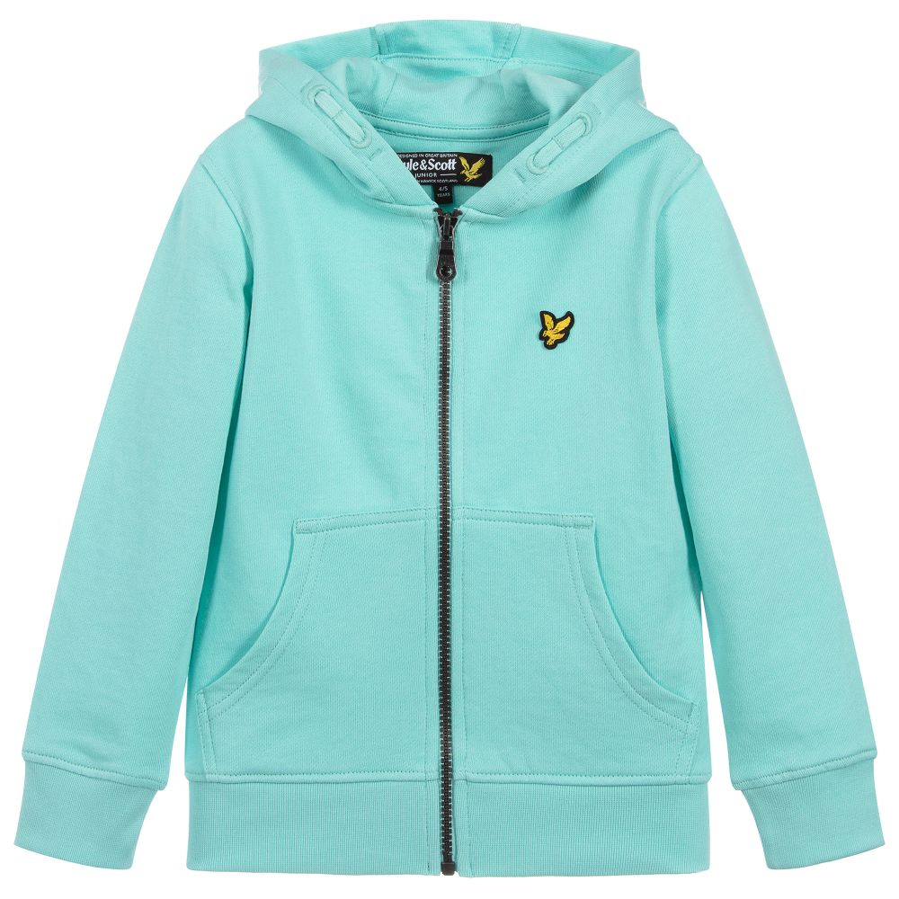 Lyle & Scott-Aqua Blue Hooded Zip-Up  | Childrensalon Outlet