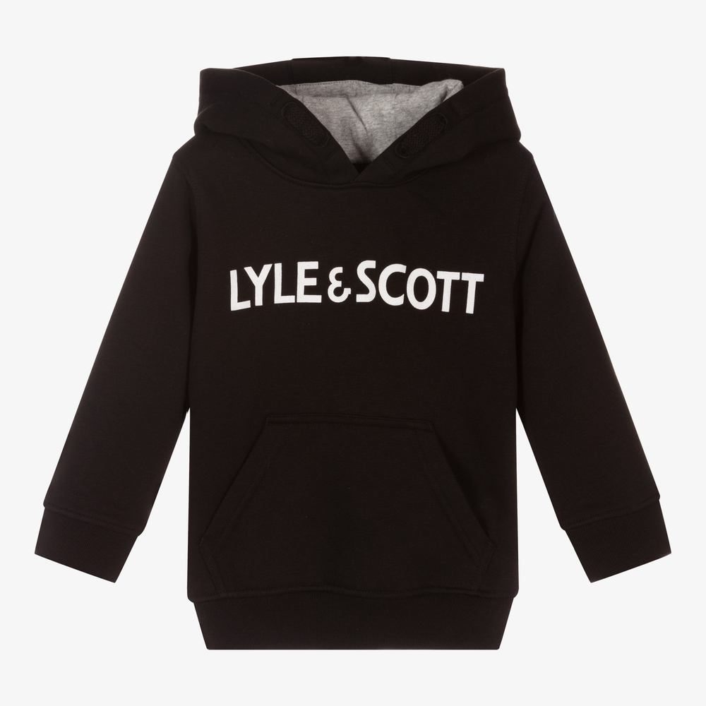 Lyle & Scott - Black Cotton Logo Hoodie | Childrensalon