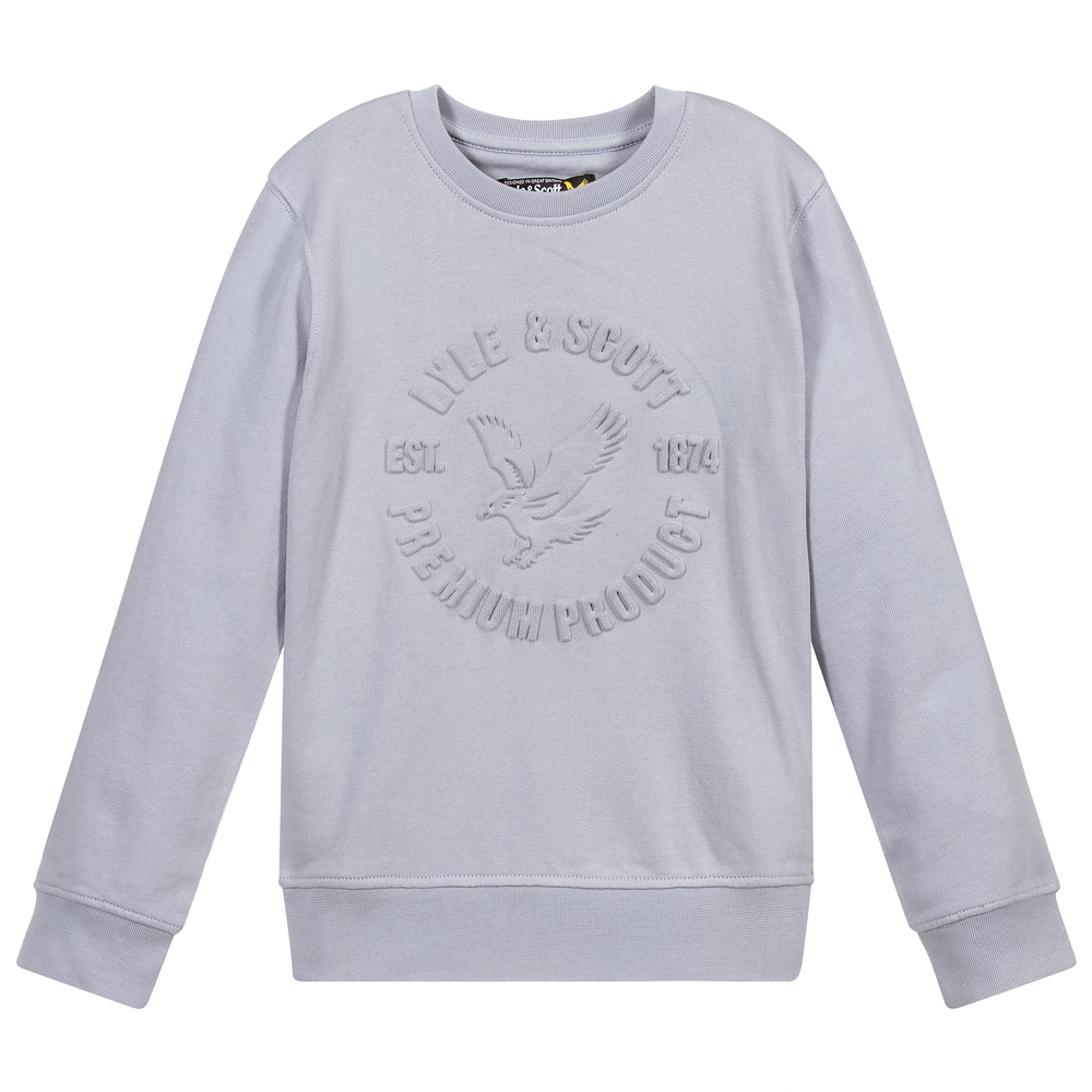 Lyle & Scott - Blue Cotton Logo Sweatshirt | Childrensalon