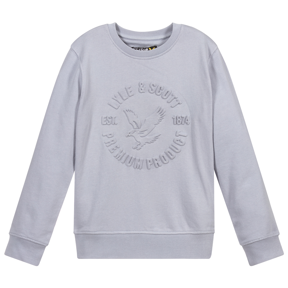 Lyle & Scott-Blue Cotton Logo Sweatshirt | Childrensalon Outlet