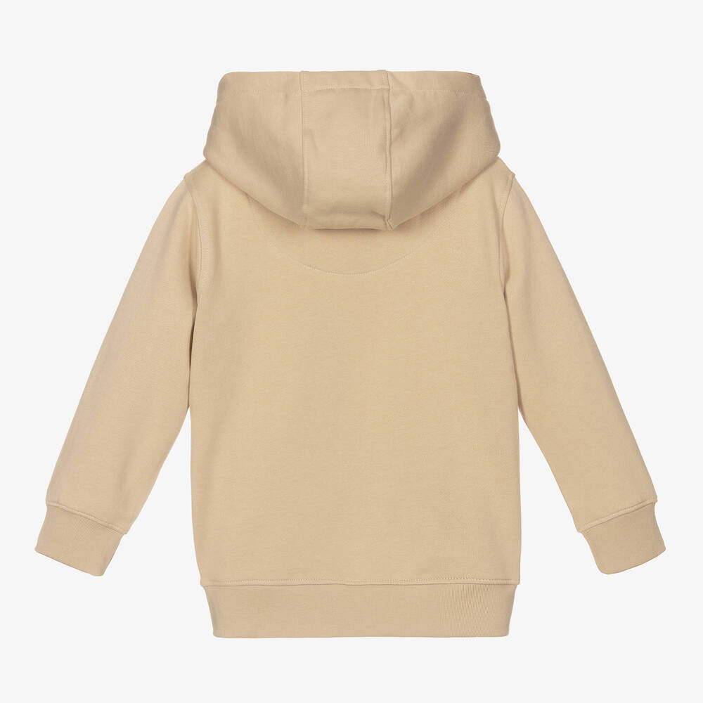 Lyle & Scott - Boys Beige Cotton Hoodie | Childrensalon Outlet