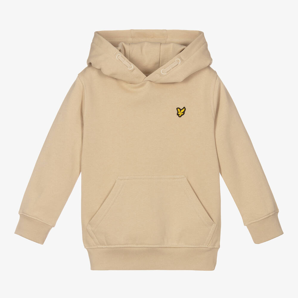 Lyle & Scott - Boys Beige Cotton Hoodie | Childrensalon