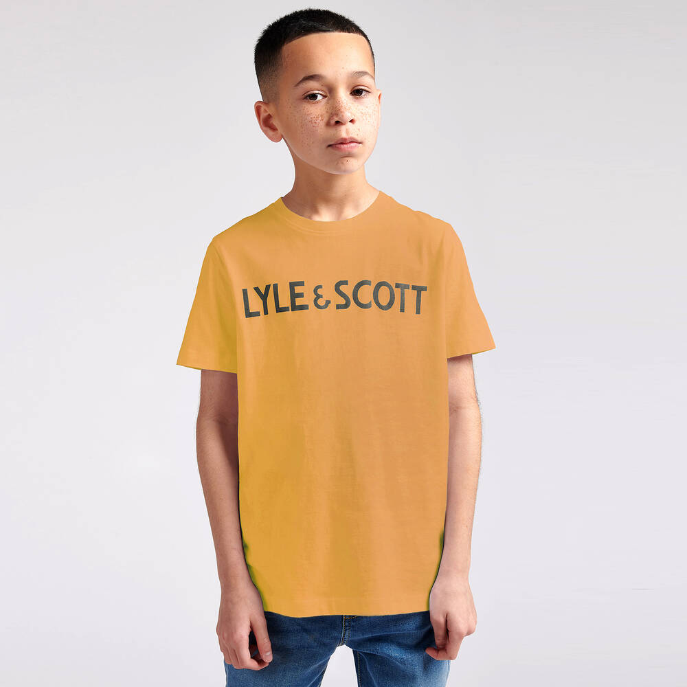 Lyle & Scott-Boys Beige Cotton T-Shirt | Childrensalon Outlet