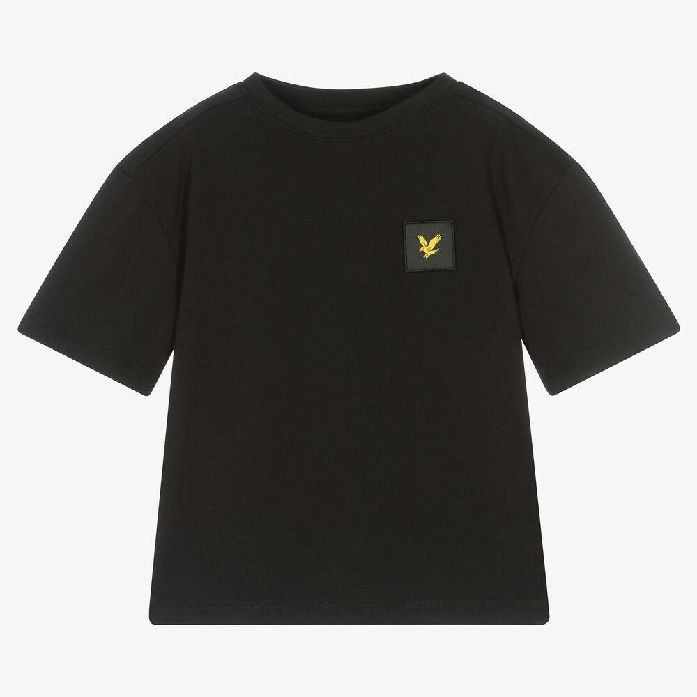 Lyle & Scott - Boys Black Cotton Logo T-Shirt | Childrensalon