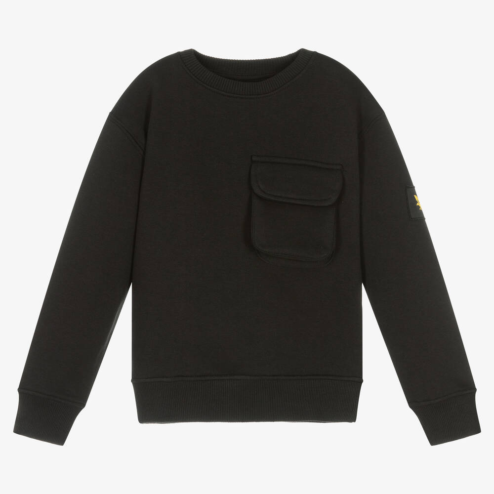 Lyle & Scott - Boys Black Cotton Sweatshirt | Childrensalon