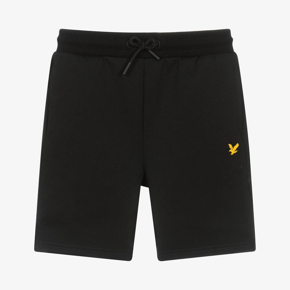 Lyle & Scott - Boys Black Jersey Logo Shorts | Childrensalon