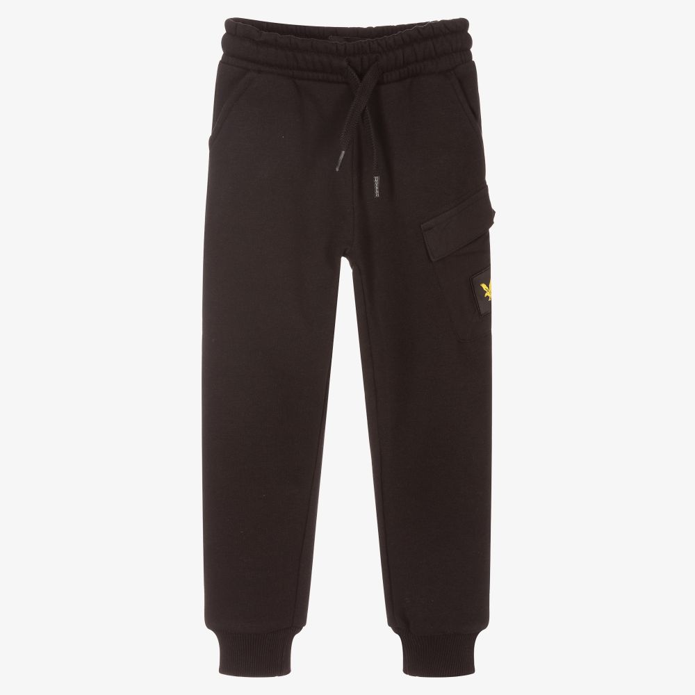 Lyle & Scott - Boys Black Logo Joggers | Childrensalon