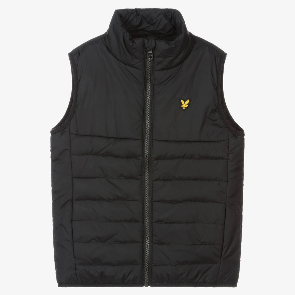 Lyle & Scott - Boys Black Padded Gilet | Childrensalon