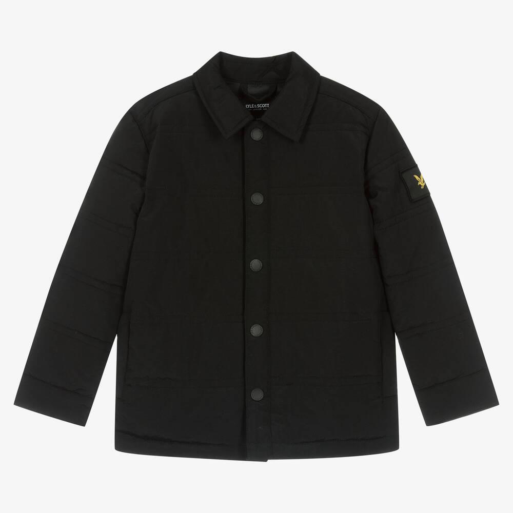 Lyle & Scott - Boys Black Padded Showerproof Jacket | Childrensalon