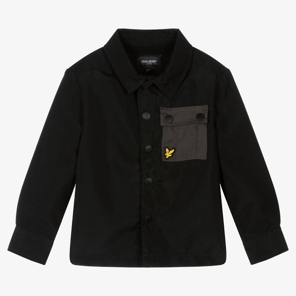 Lyle & Scott - Boys Black Shacket | Childrensalon