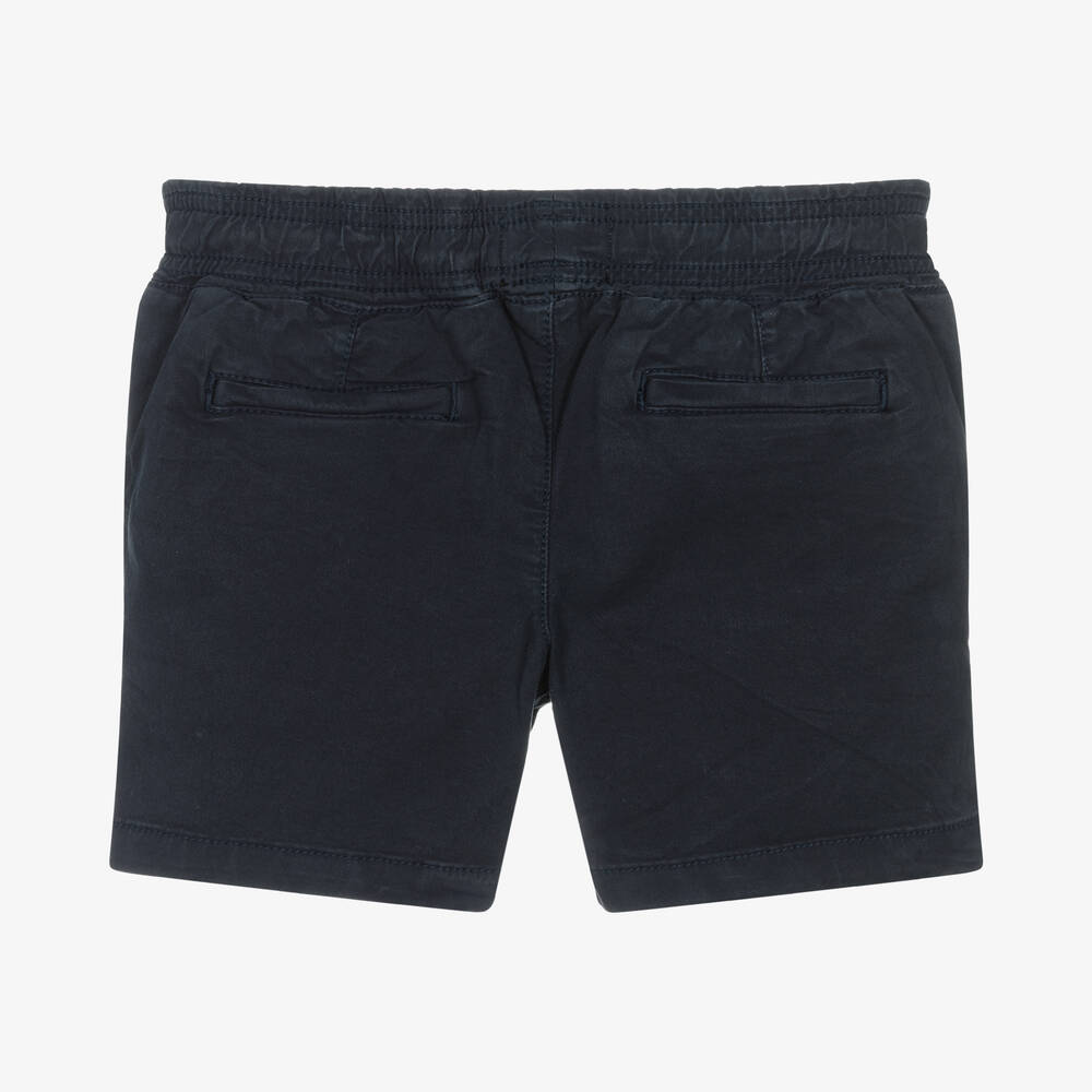 Lyle & Scott-Boys Blue Cotton Drawstring Shorts | Childrensalon Outlet