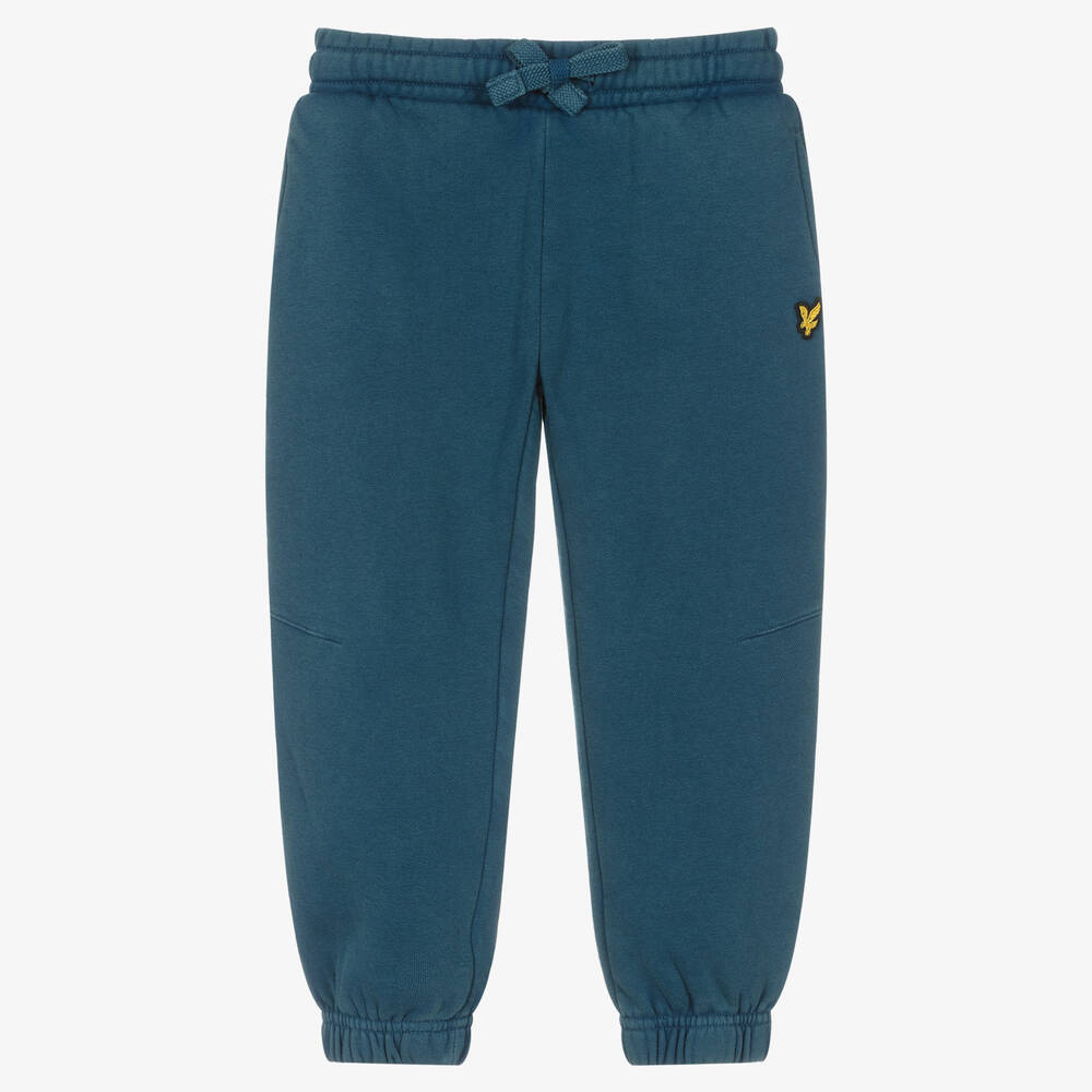 Lyle & Scott - Boys Blue Cotton Logo Joggers | Childrensalon