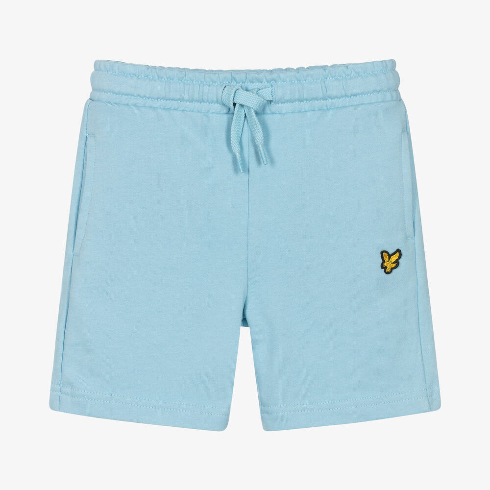 Lyle & Scott - Boys Blue Cotton Logo Shorts | Childrensalon