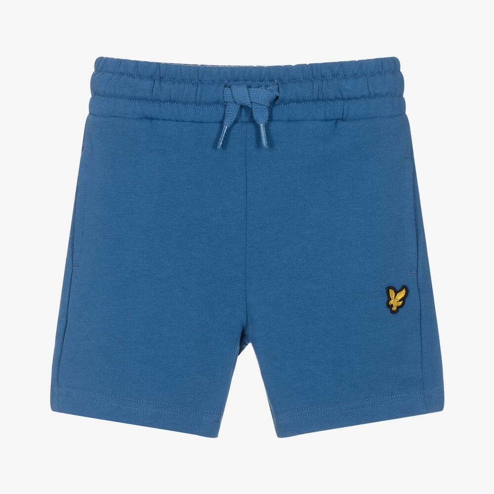 Lyle & Scott - Boys Blue Cotton Logo Shorts | Childrensalon