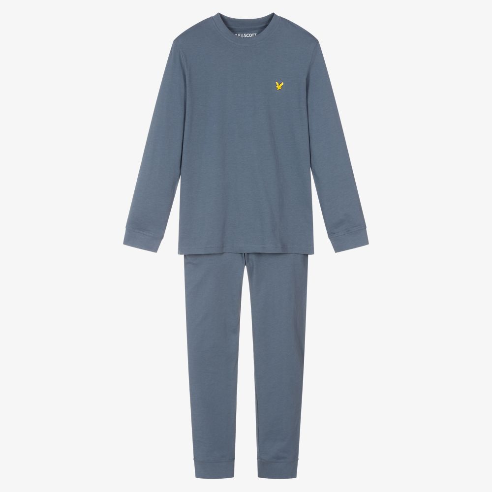 Lyle & Scott - Boys Blue Cotton Pyjamas | Childrensalon
