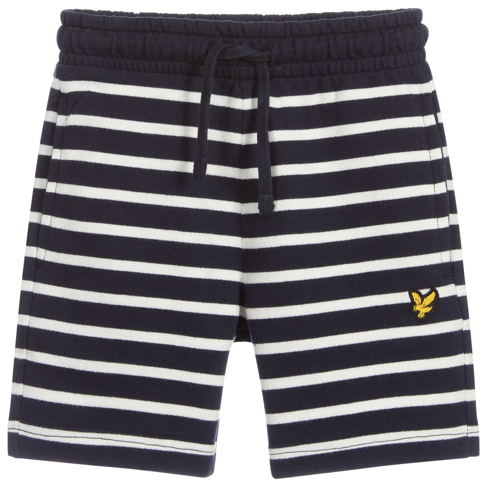 Lyle & Scott - Boys Blue Cotton Shorts | Childrensalon