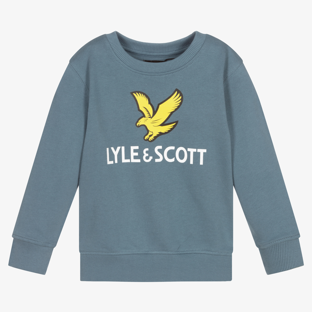 Lyle & Scott - Boys Blue Cotton Sweatshirt | Childrensalon