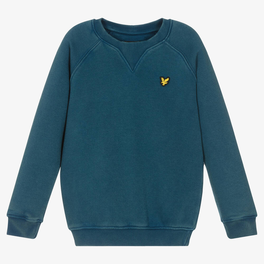 Lyle & Scott - Boys Blue Cotton Sweatshirt | Childrensalon