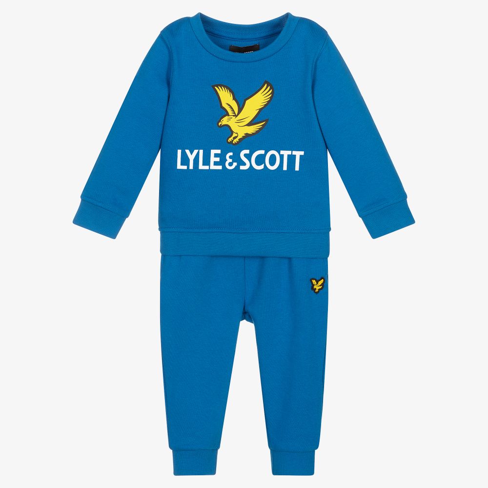 Lyle & Scott - Boys Blue Cotton Tracksuit | Childrensalon