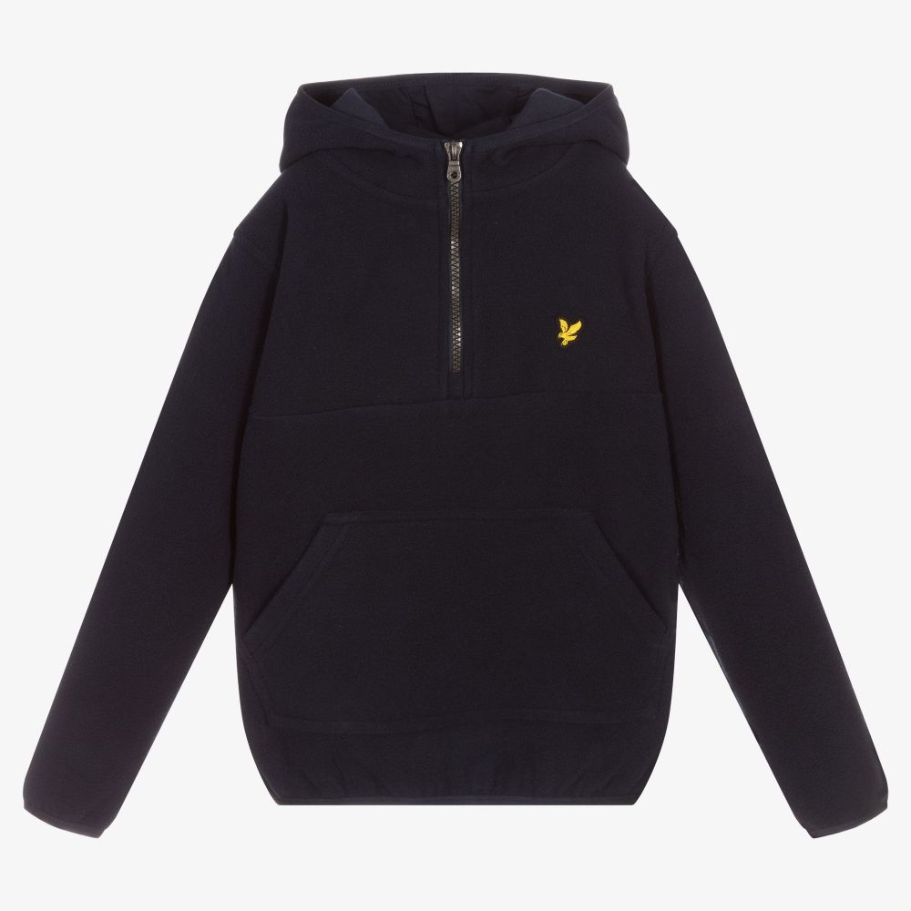 Lyle & Scott - Boys Blue Fleece Hoodie | Childrensalon