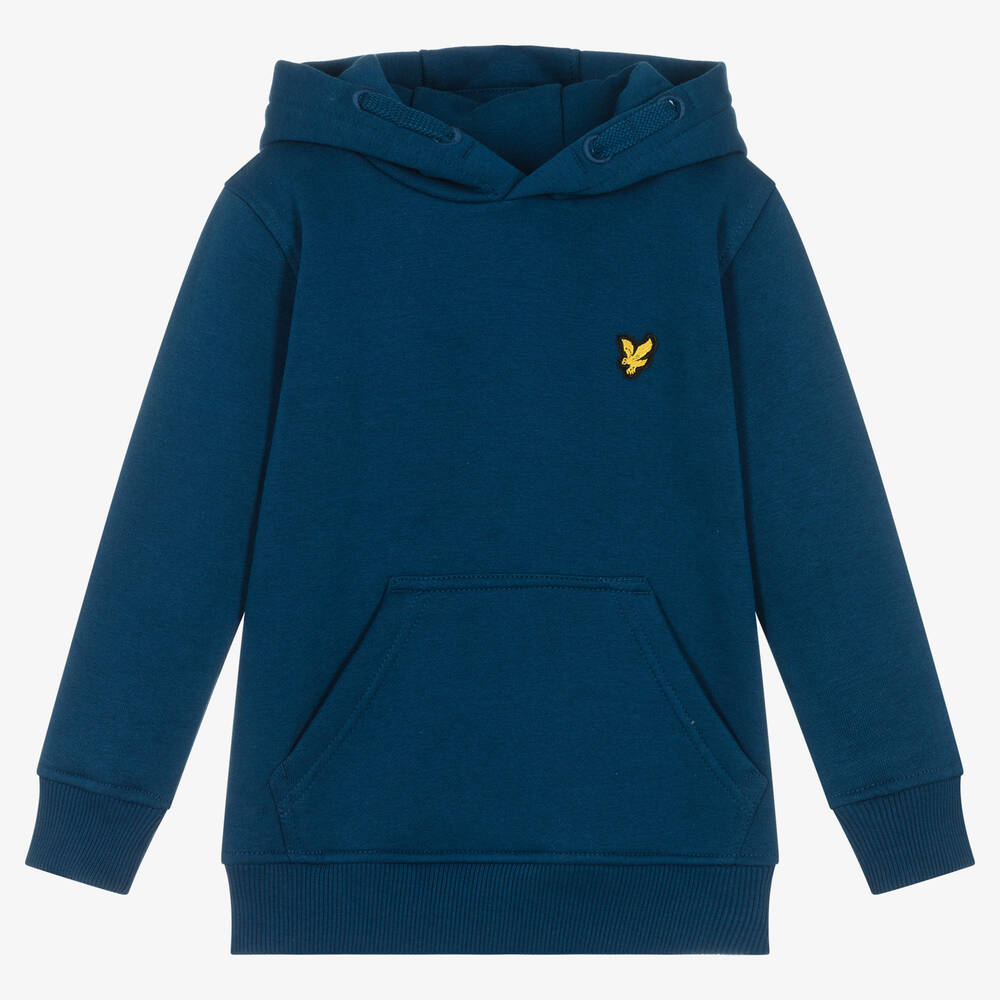 Lyle & Scott - Boys Blue Logo Hooded Sweatshirt | Childrensalon