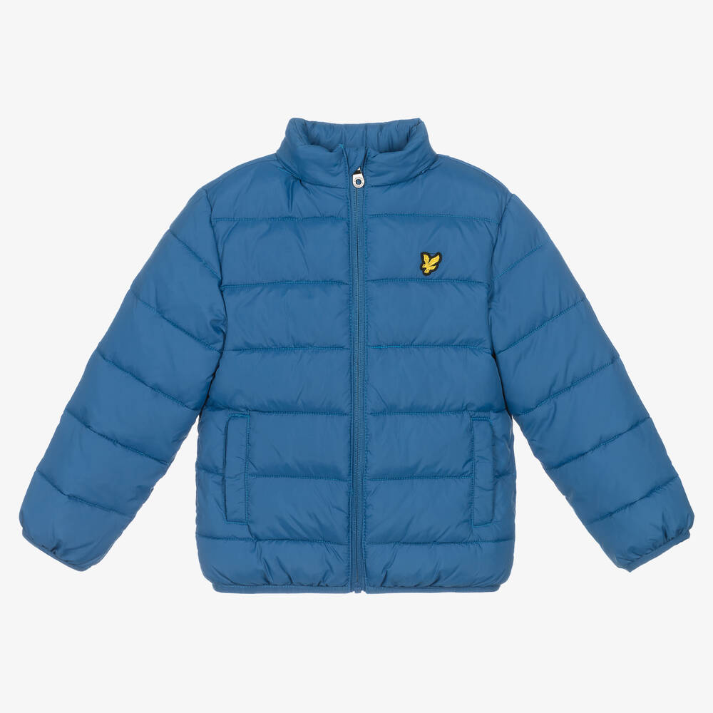 Lyle & Scott - Boys Blue Padded Puffer Jacket | Childrensalon