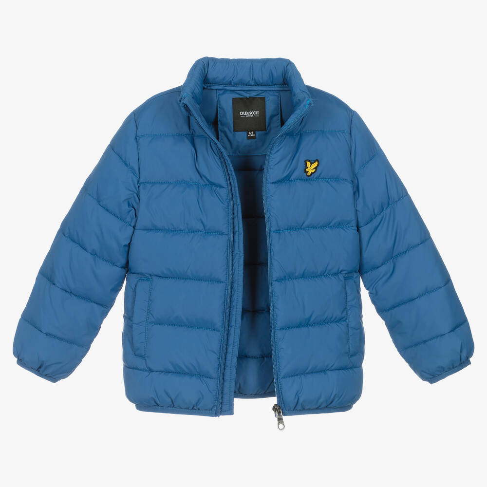 Lyle & Scott-Boys Blue Padded Puffer Jacket | Childrensalon Outlet