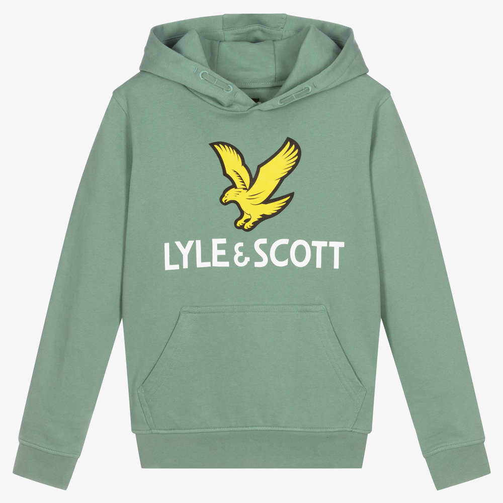 Lyle & Scott - Boys Green Cotton Hoodie | Childrensalon