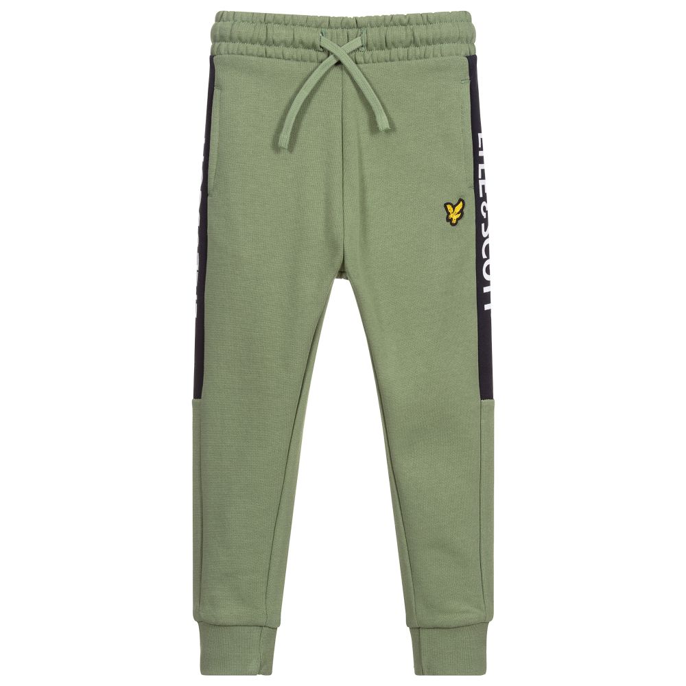 Lyle & Scott - Boys Green Cotton Joggers | Childrensalon