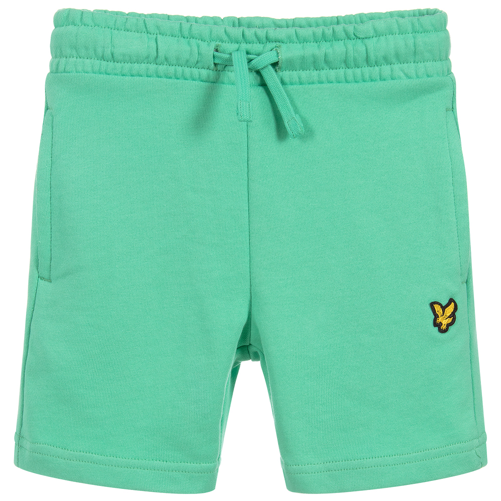 Lyle & Scott - Boys Green Jersey Shorts | Childrensalon