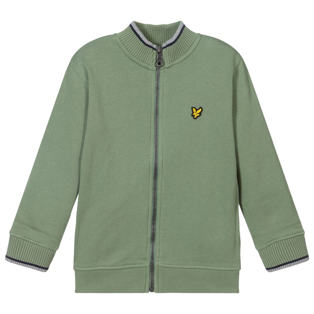 Boys Green Zip up Top