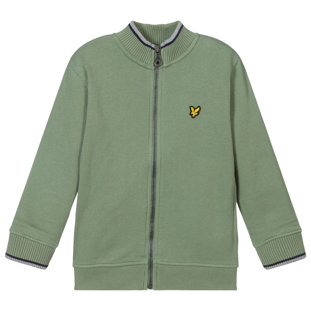 Lyle & Scott - Boys Green Zip-up Top | Childrensalon