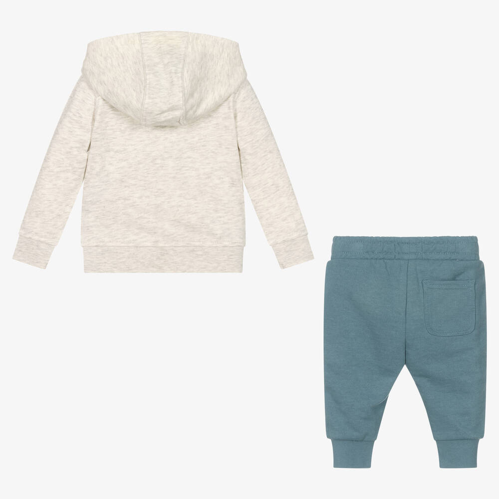 Lyle & Scott-Boys Grey & Blue Jersey Tracksuit | Childrensalon Outlet
