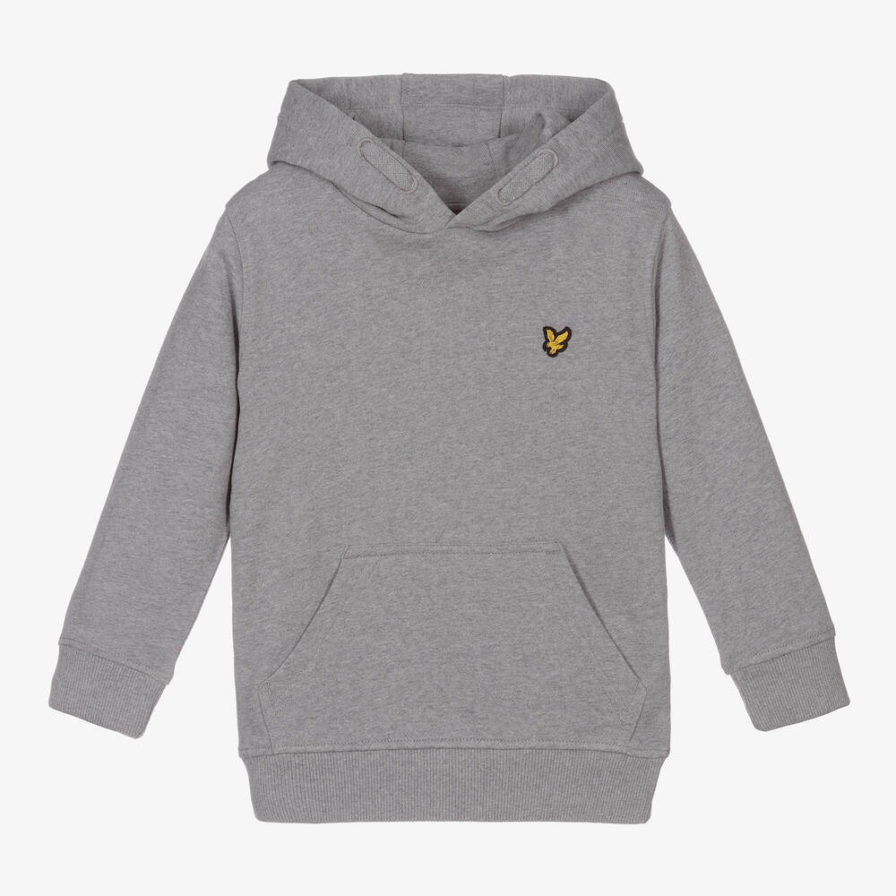 Lyle & Scott - Boys Grey Cotton Hoodie | Childrensalon